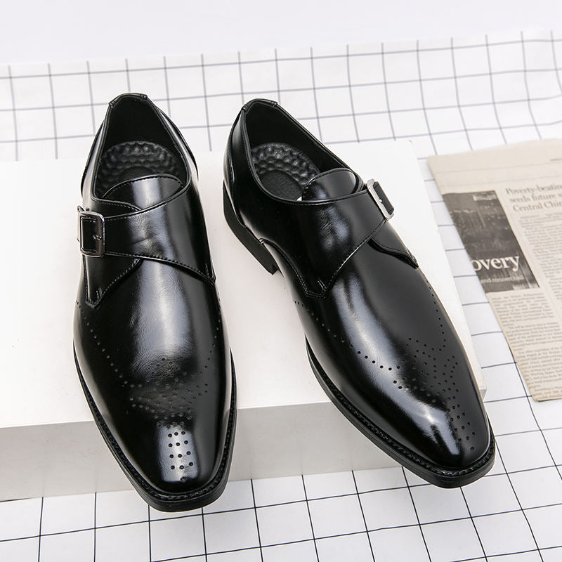 2026 New Product Ideas Arrivals Wholesale Embossed Graphics Point Toe Men's Formal Dress Shoes Oxfords Leather Business Shoes 77$