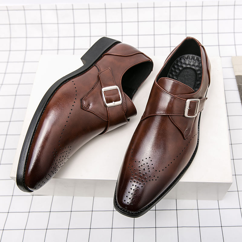 2026 New Product Ideas Arrivals Wholesale Embossed Graphics Point Toe Men's Formal Dress Shoes Oxfords Leather Business Shoes 77$